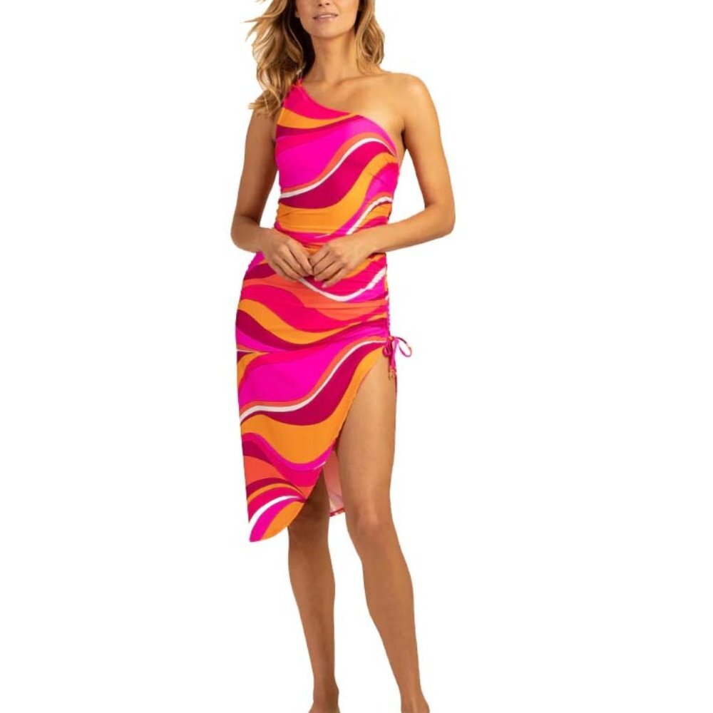 NWT Trina Turk Vivid Vista Asymmetrical Midi Dress